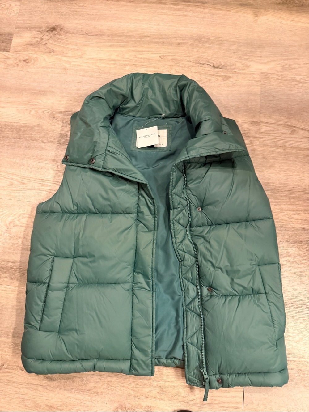 American Eagle Outfitters Green Quilted Puffer Vest